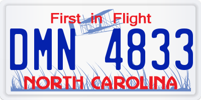 NC license plate DMN4833