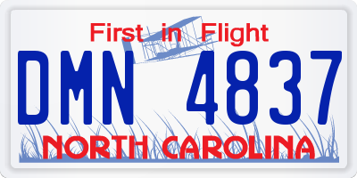 NC license plate DMN4837