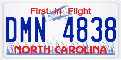 NC license plate DMN4838
