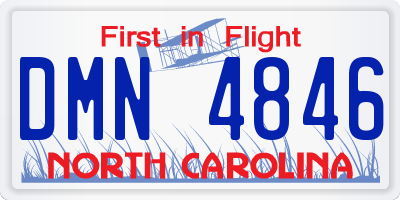 NC license plate DMN4846