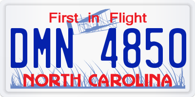 NC license plate DMN4850