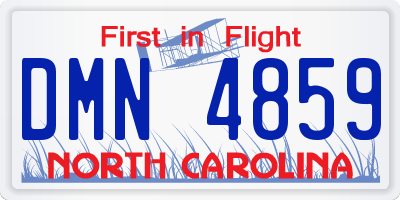 NC license plate DMN4859