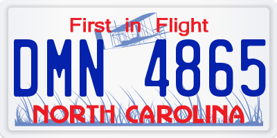 NC license plate DMN4865