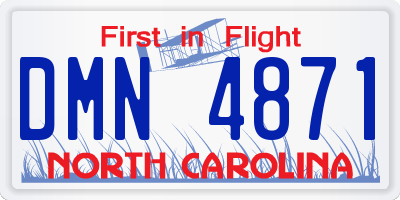 NC license plate DMN4871