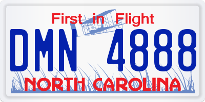 NC license plate DMN4888