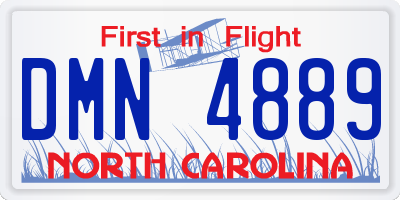 NC license plate DMN4889