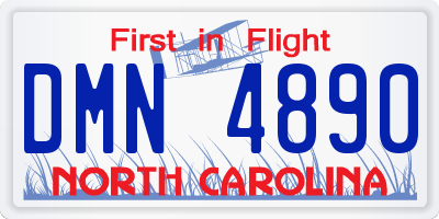 NC license plate DMN4890