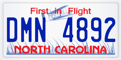 NC license plate DMN4892