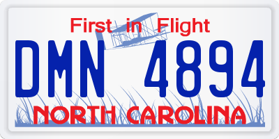 NC license plate DMN4894