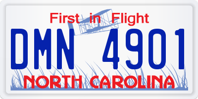 NC license plate DMN4901