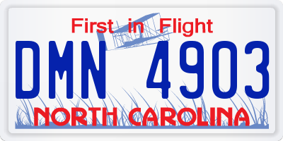 NC license plate DMN4903