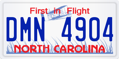 NC license plate DMN4904