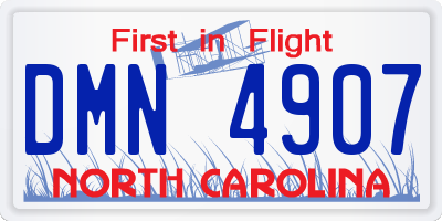 NC license plate DMN4907