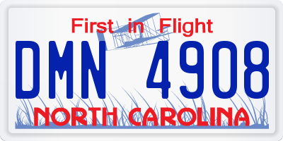 NC license plate DMN4908