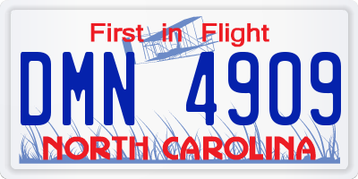 NC license plate DMN4909