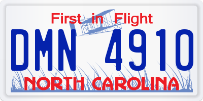 NC license plate DMN4910