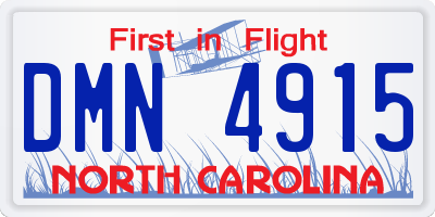 NC license plate DMN4915