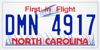 NC license plate DMN4917