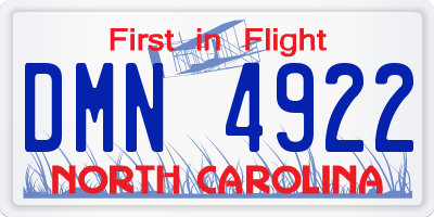 NC license plate DMN4922