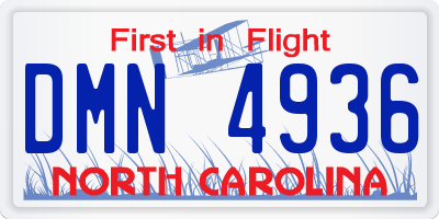 NC license plate DMN4936