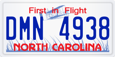NC license plate DMN4938