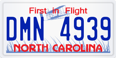 NC license plate DMN4939