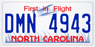 NC license plate DMN4943