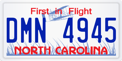 NC license plate DMN4945