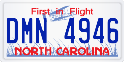 NC license plate DMN4946