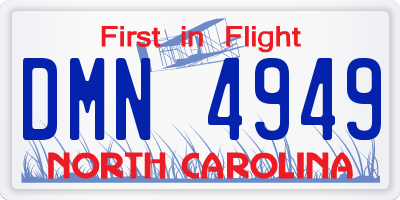NC license plate DMN4949