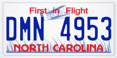 NC license plate DMN4953