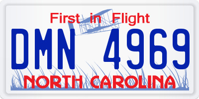 NC license plate DMN4969