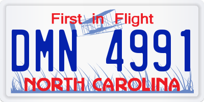 NC license plate DMN4991
