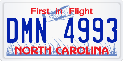 NC license plate DMN4993