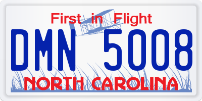 NC license plate DMN5008