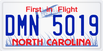 NC license plate DMN5019