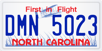 NC license plate DMN5023