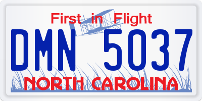 NC license plate DMN5037