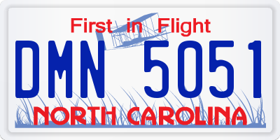 NC license plate DMN5051