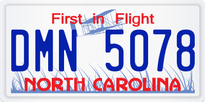 NC license plate DMN5078