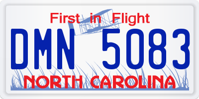 NC license plate DMN5083