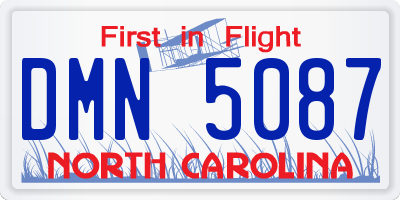 NC license plate DMN5087
