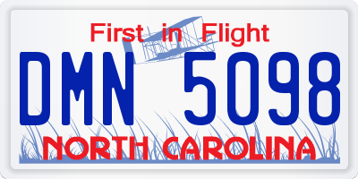 NC license plate DMN5098