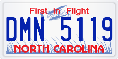 NC license plate DMN5119
