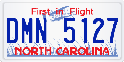 NC license plate DMN5127