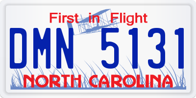 NC license plate DMN5131