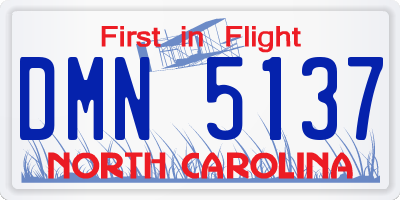 NC license plate DMN5137