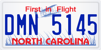 NC license plate DMN5145