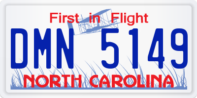 NC license plate DMN5149
