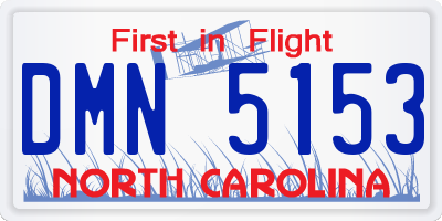NC license plate DMN5153